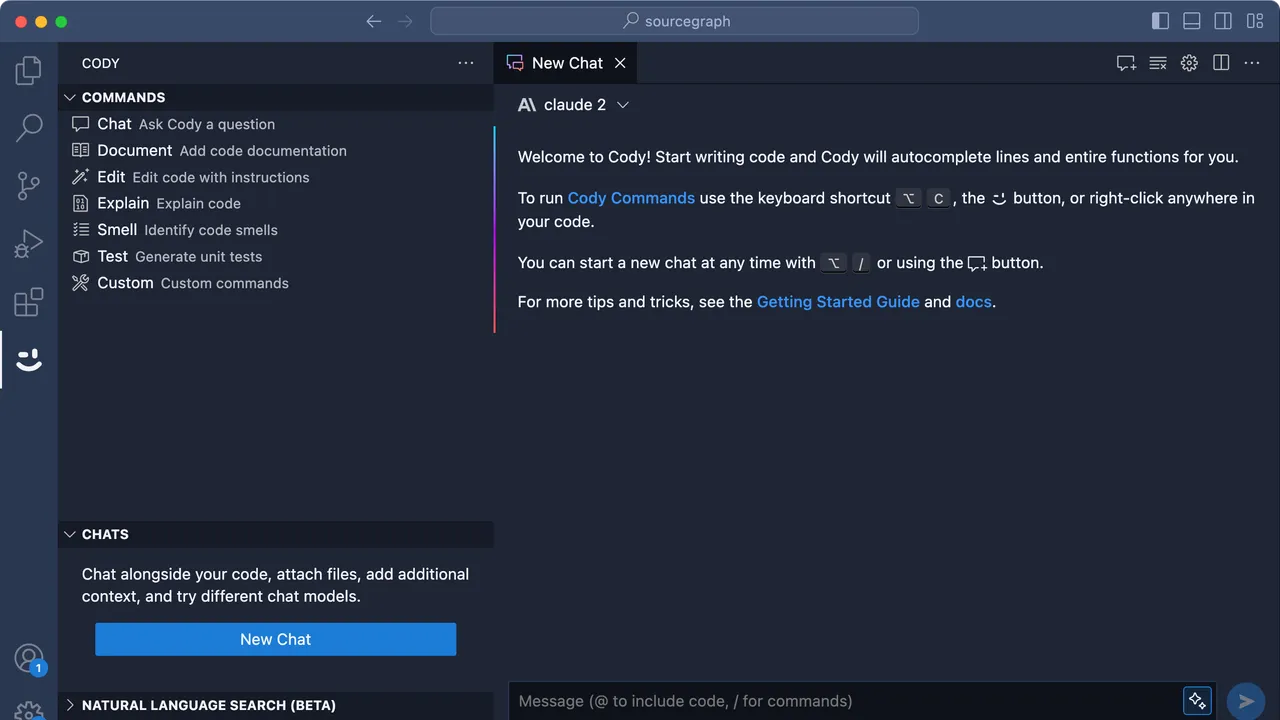 Sourcegraph Cody app screen