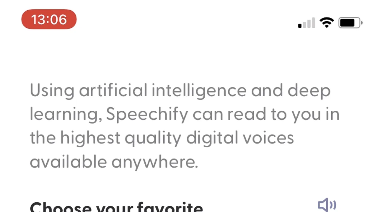 Speechify dashboard view