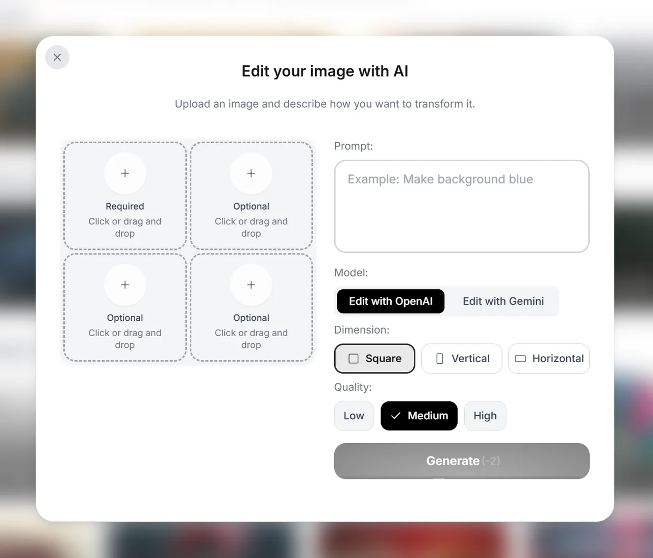 Stockimg AI app screen