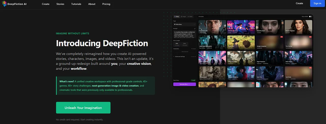 Story AI dashboard view