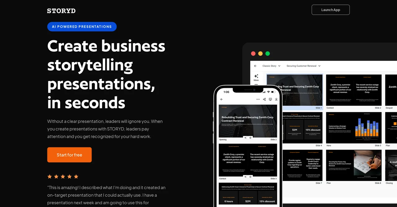 STORYD interface in use