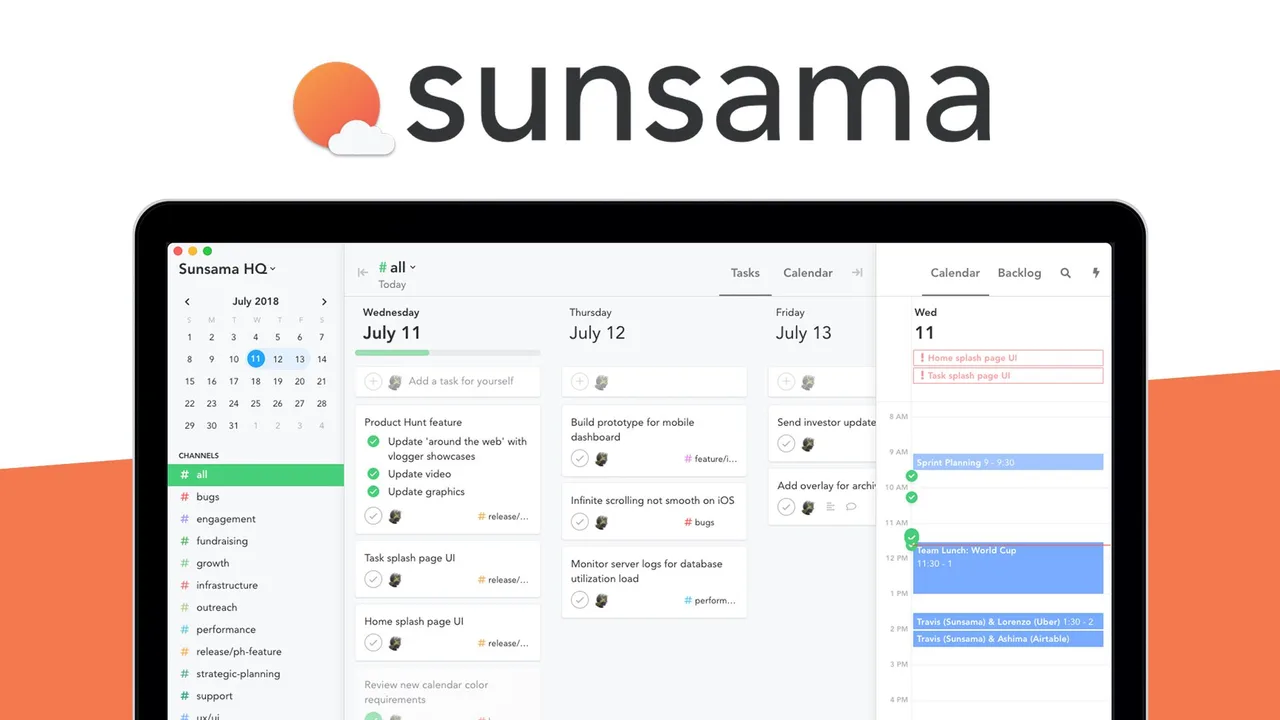 Sunsama interface in use
