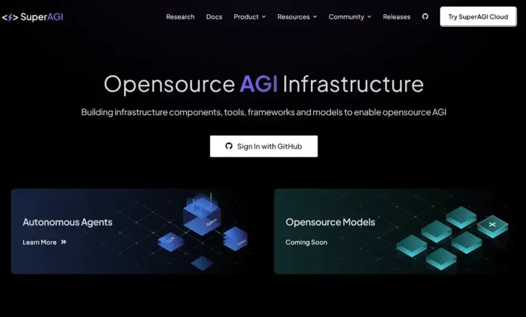 SuperAGI interface in use