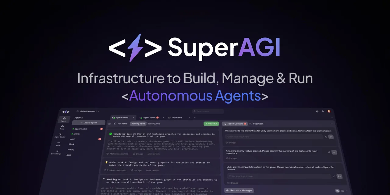 SuperAGI interface in use