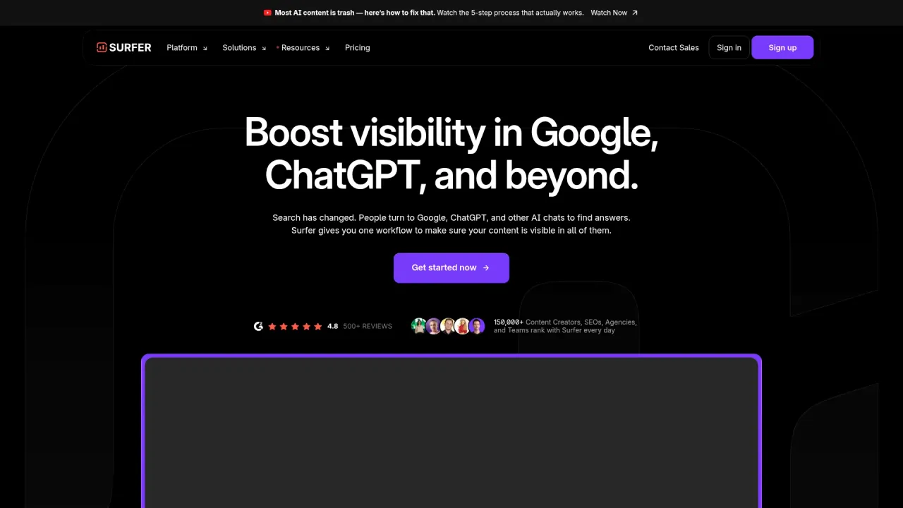 Surfer SEO interface in use