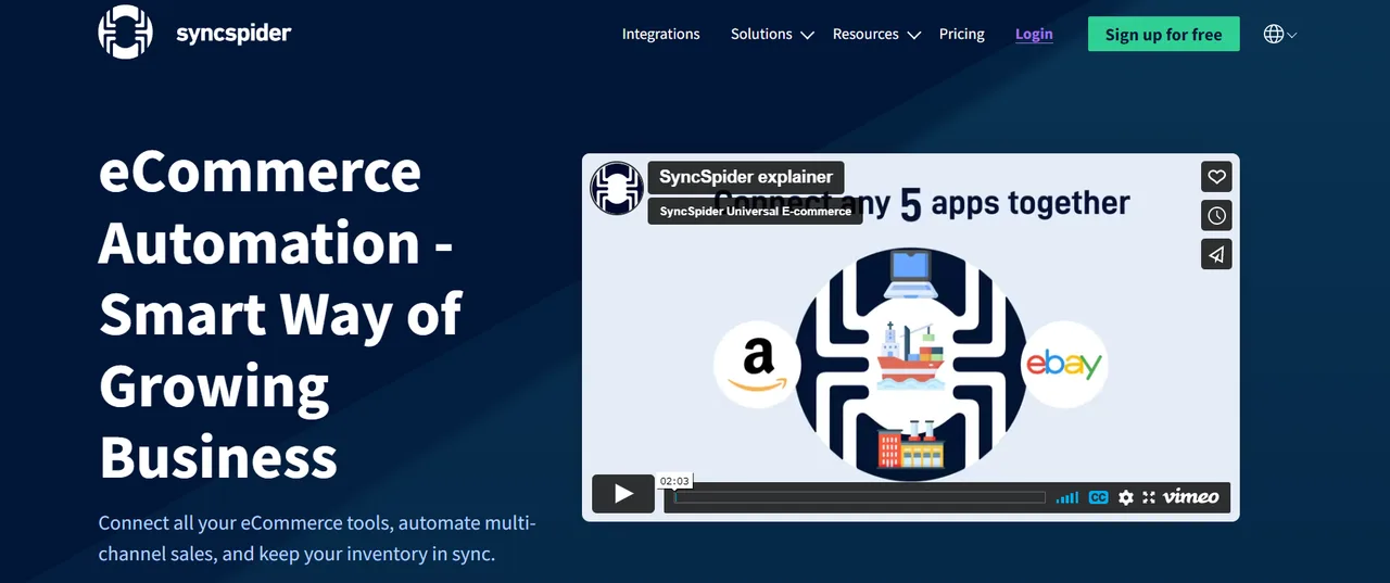 SyncSpider dashboard view