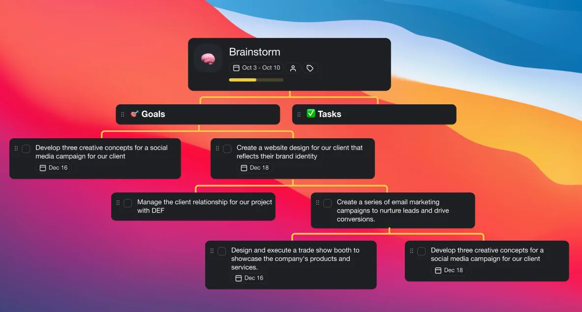 Tana in action, productivity AI tool