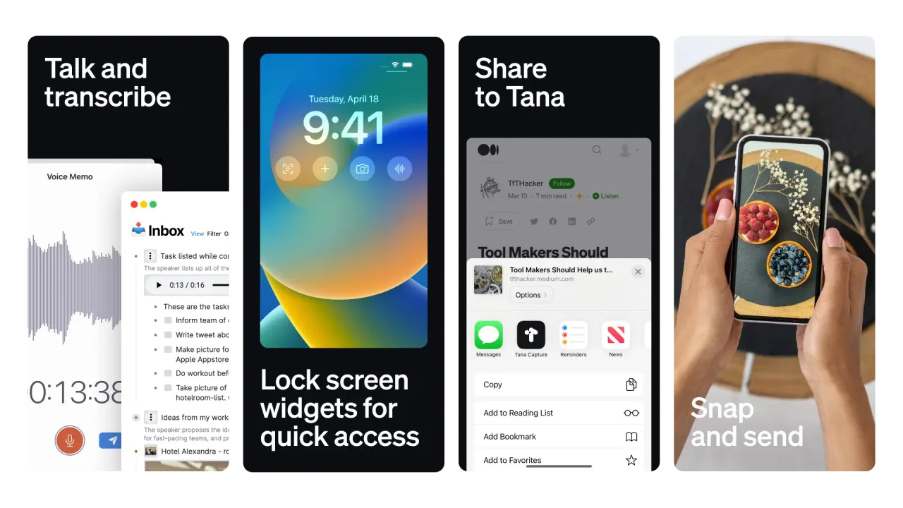 Tana dashboard view