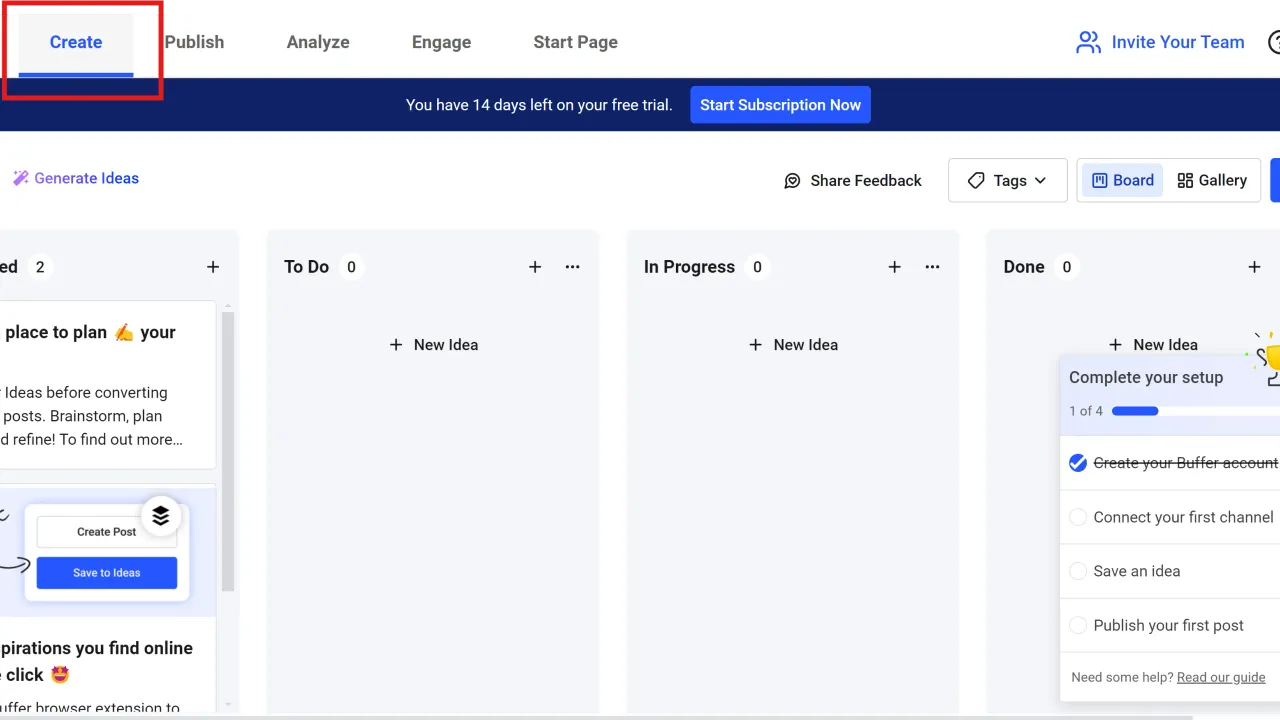 Taplio dashboard view