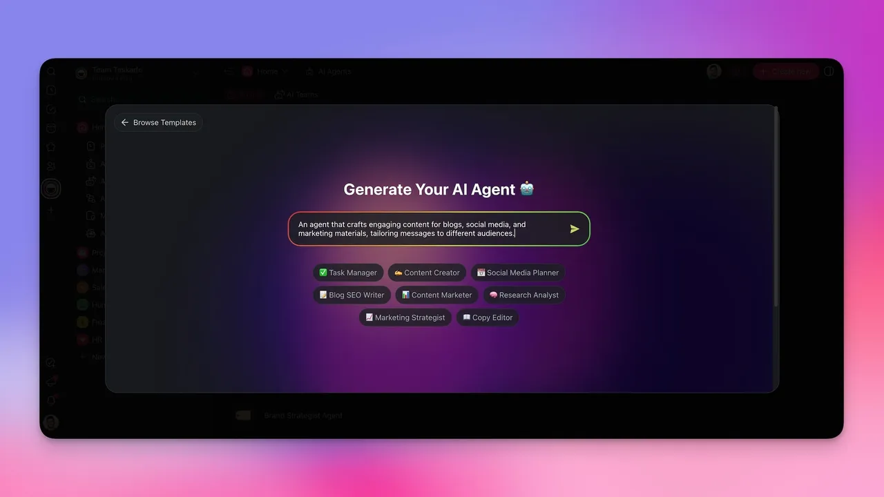 Taskade interface in use