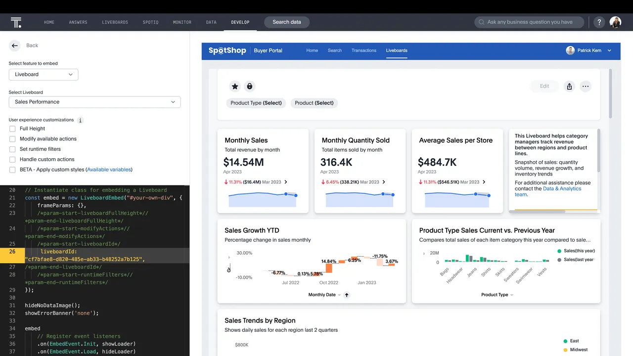 ThoughtSpot app screen