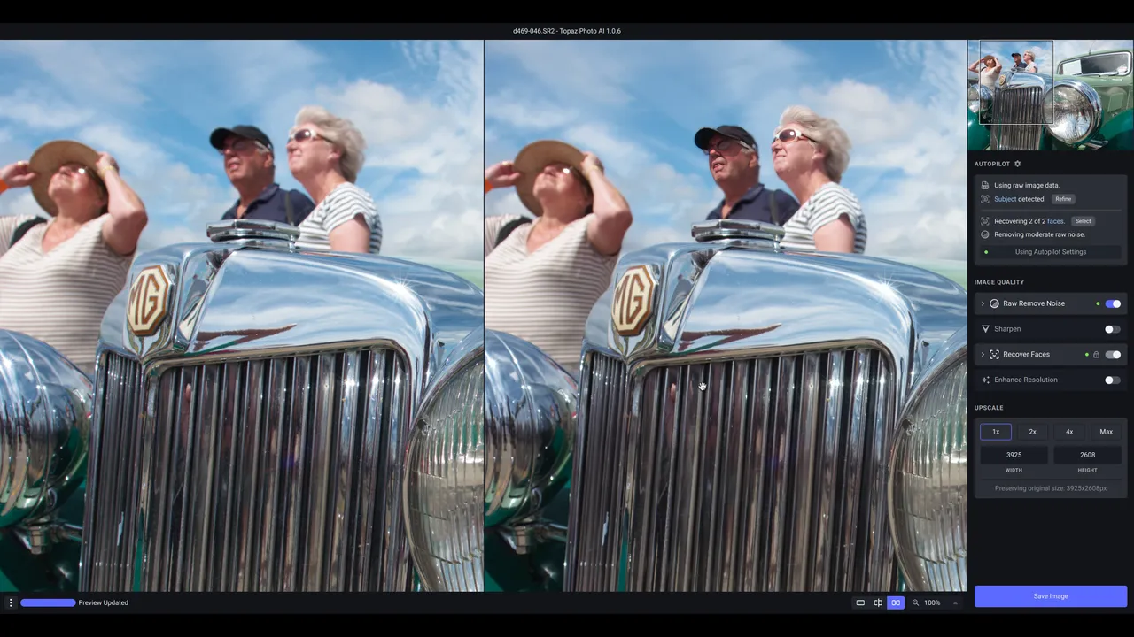 Topaz Photo AI dashboard view