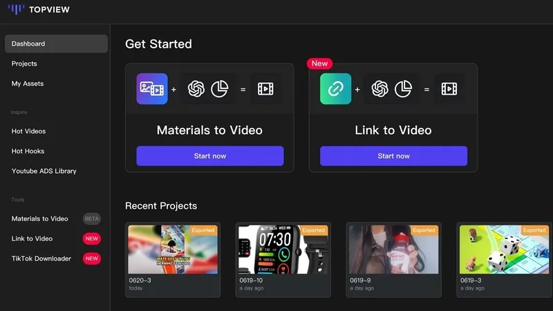 Topview AI app screen