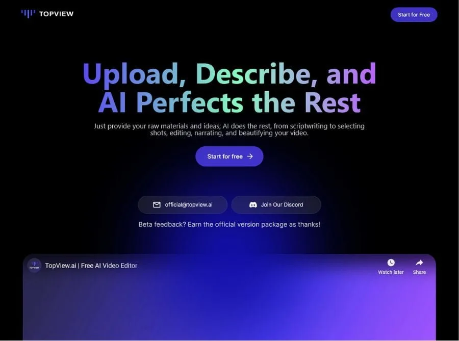 Topview AI interface in use