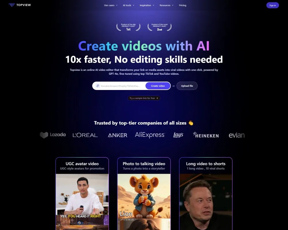 Topview AI dashboard view