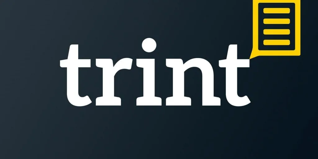 Trint interface in use