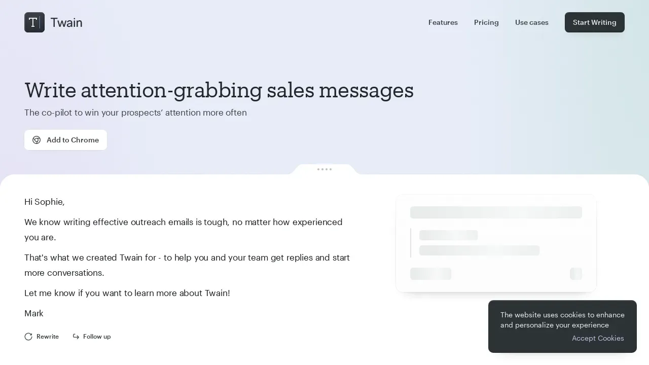 Twain app screen