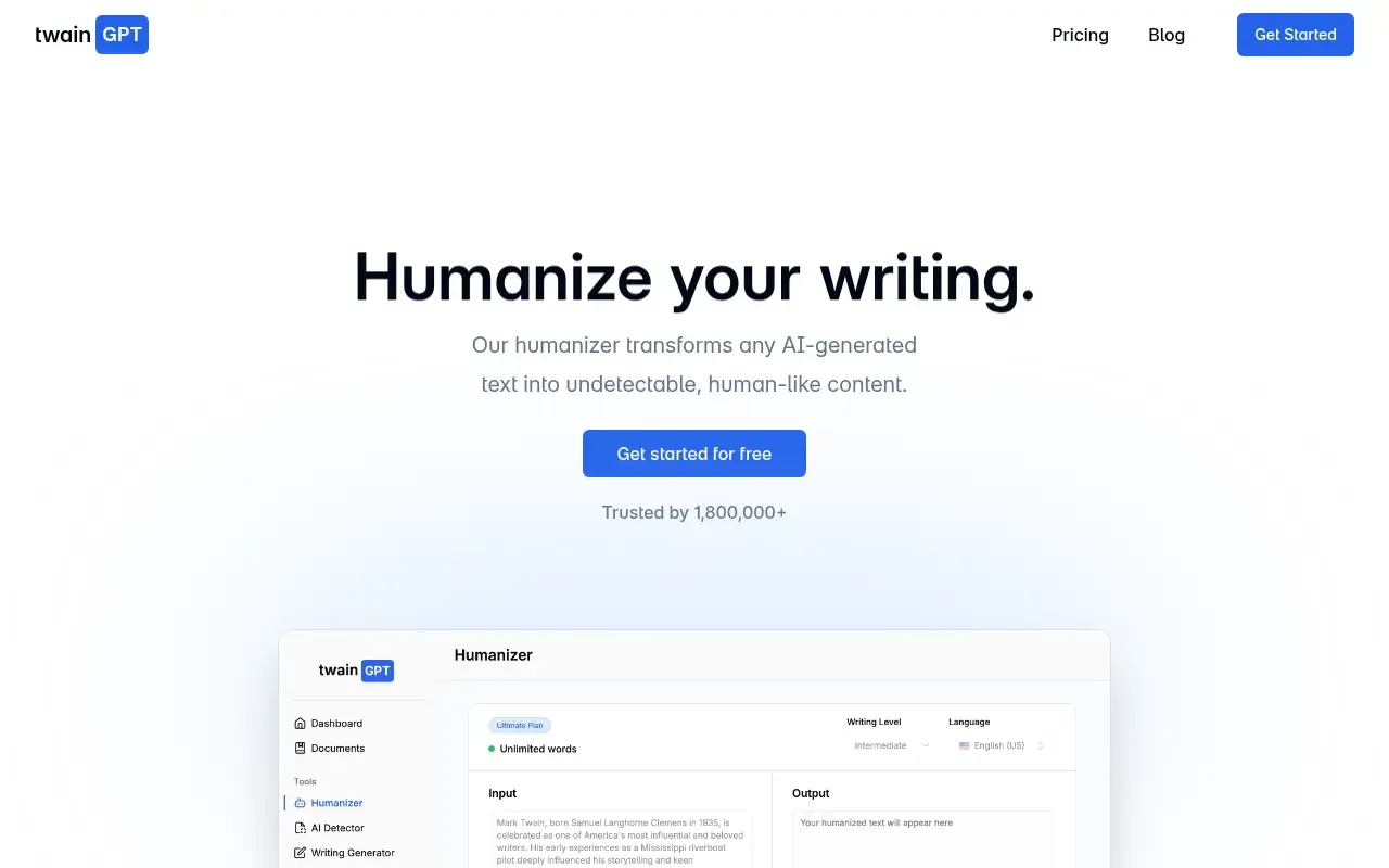Twain interface in use