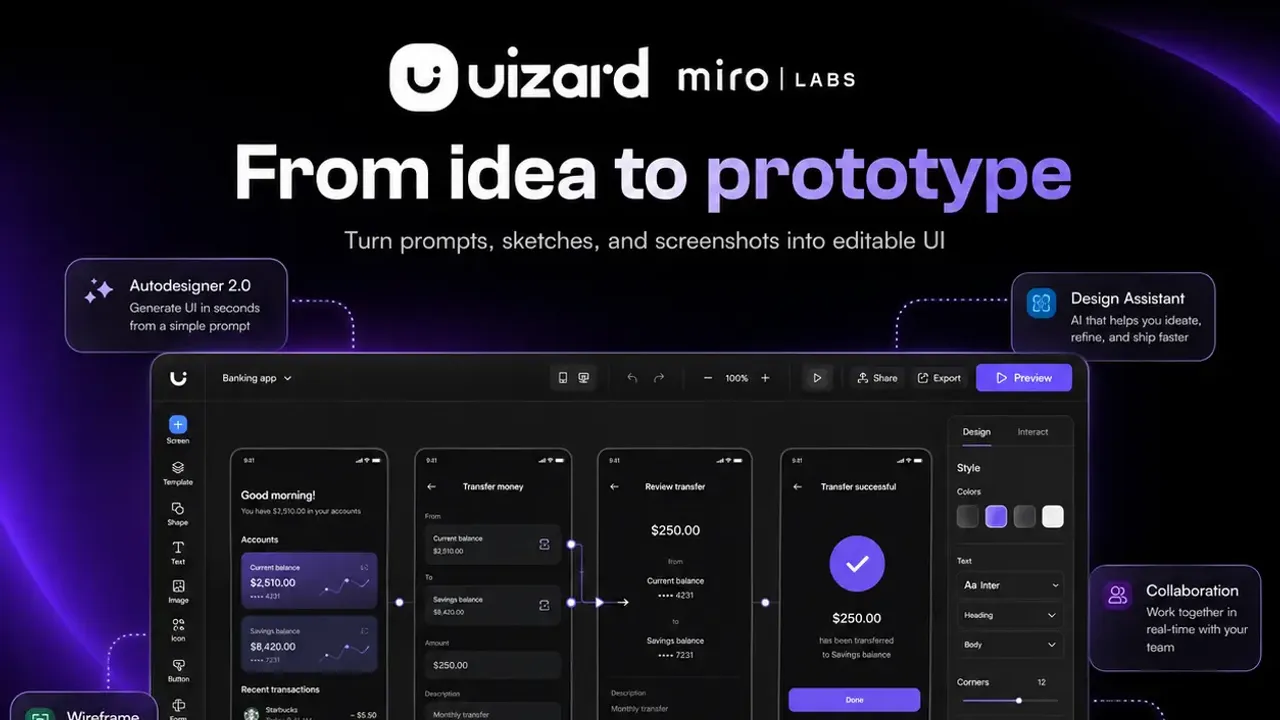 Uizard app screen