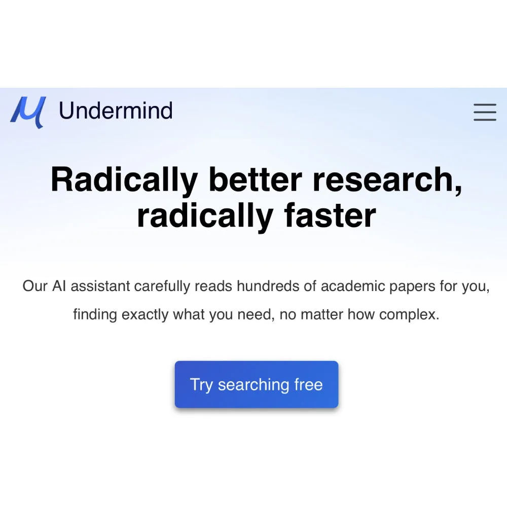 Undermind interface in use