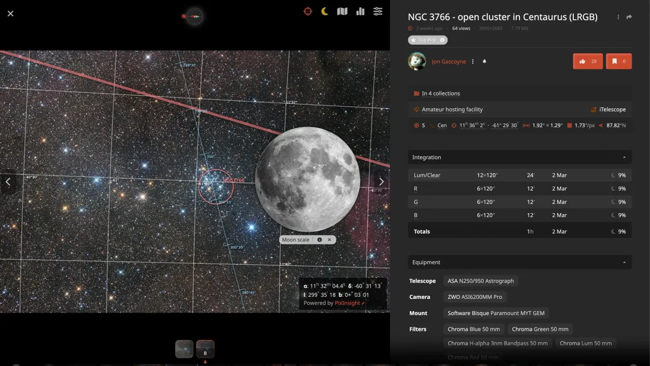 Universe app screen