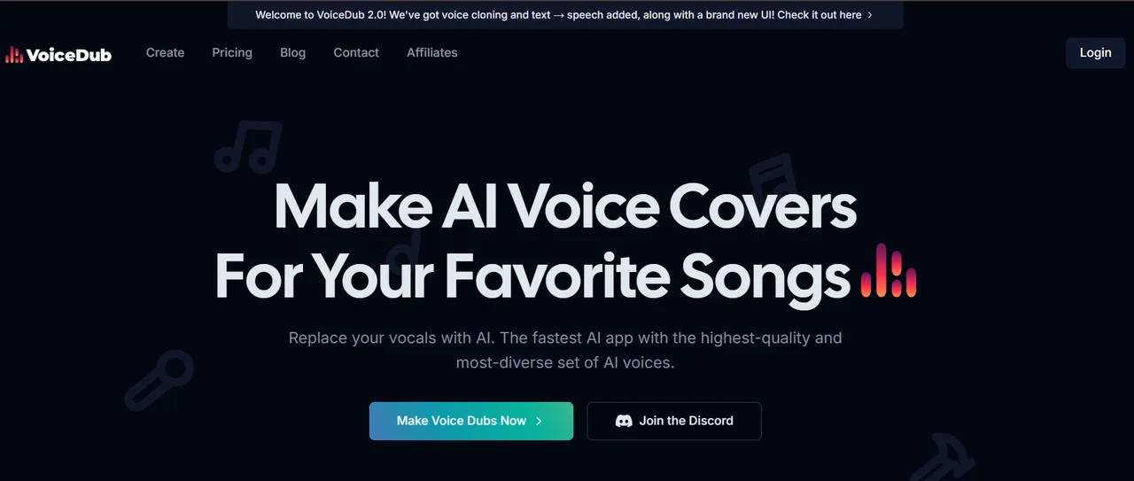 Voice Dub interface in use