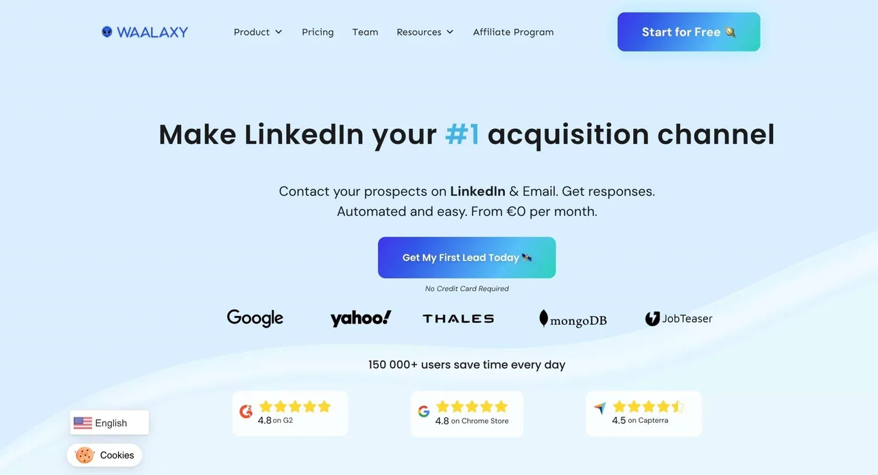 Waalaxy dashboard view