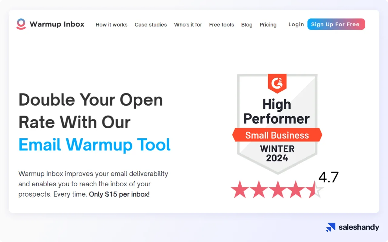 Warmupinbox app screen