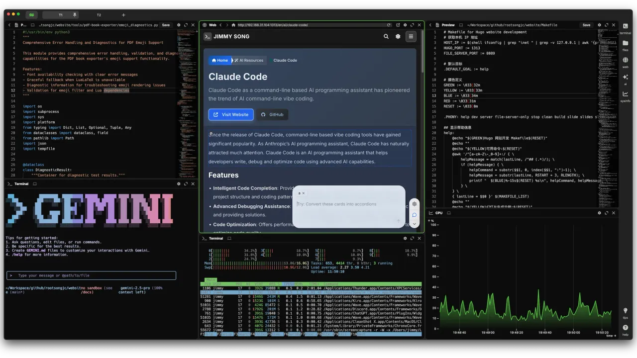 Wave Terminal dashboard view