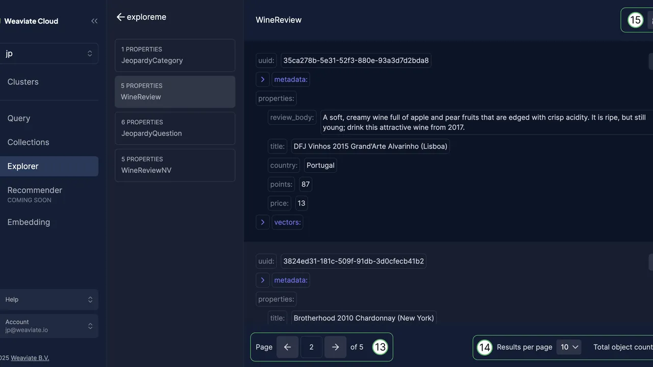 Weaviate interface in use