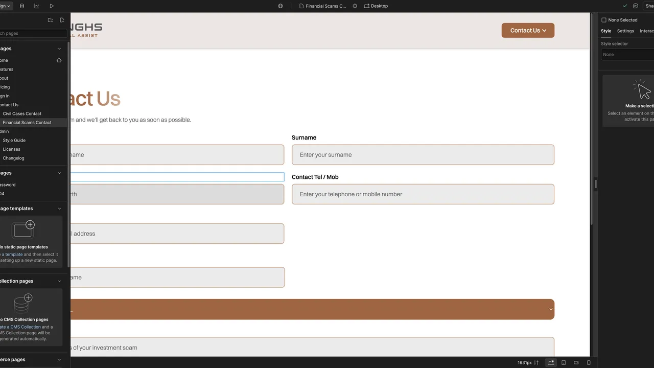 Webflow in action, no-code AI tool