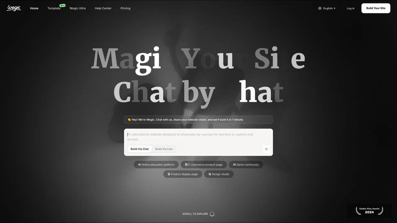 Wegic app screen