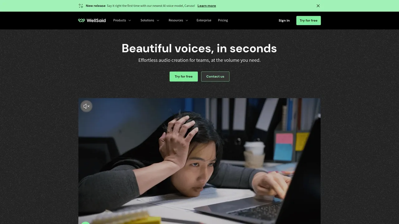WellSaid Labs dashboard view