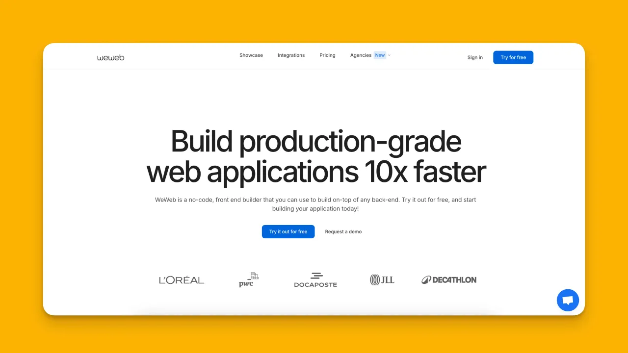 WeWeb app screen