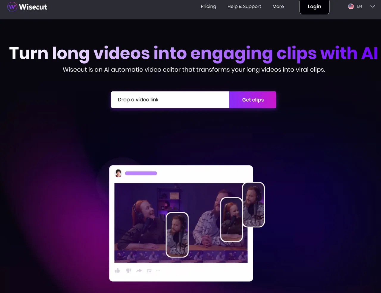 Wisecut app screen