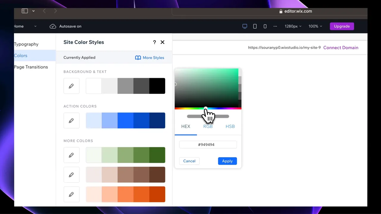 Wix Studio dashboard view