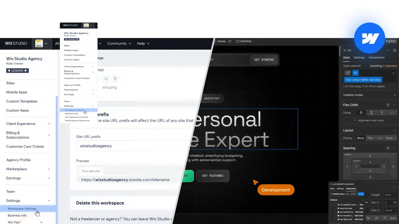 Wix Studio app screen