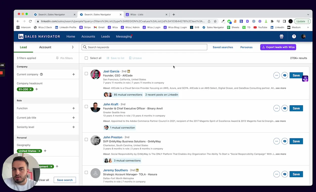 Wiza in action, marketing & seo AI tool