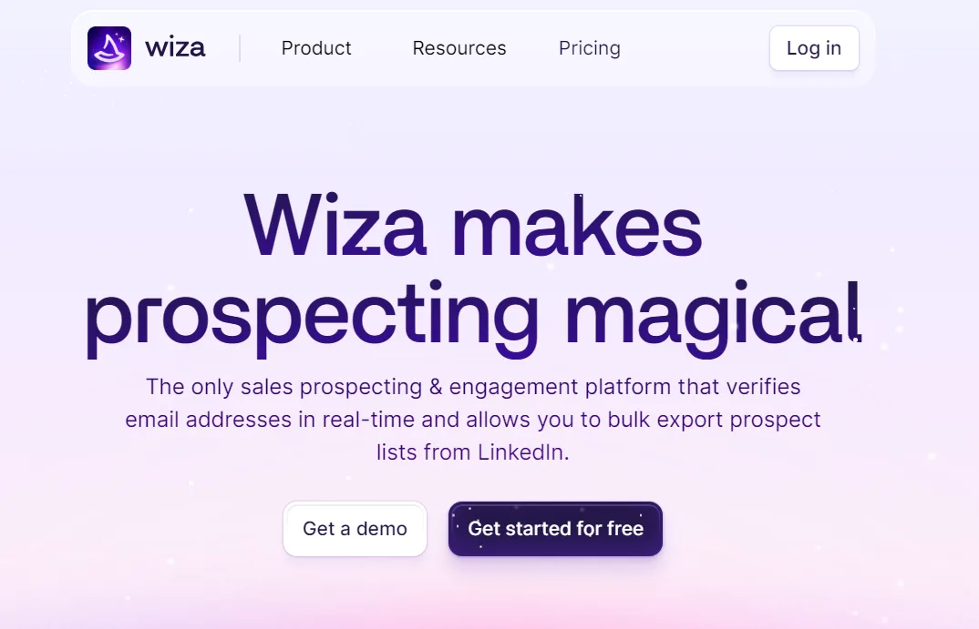 Wiza dashboard view