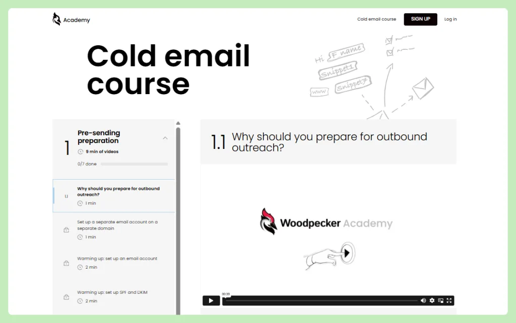Woodpecker interface in use