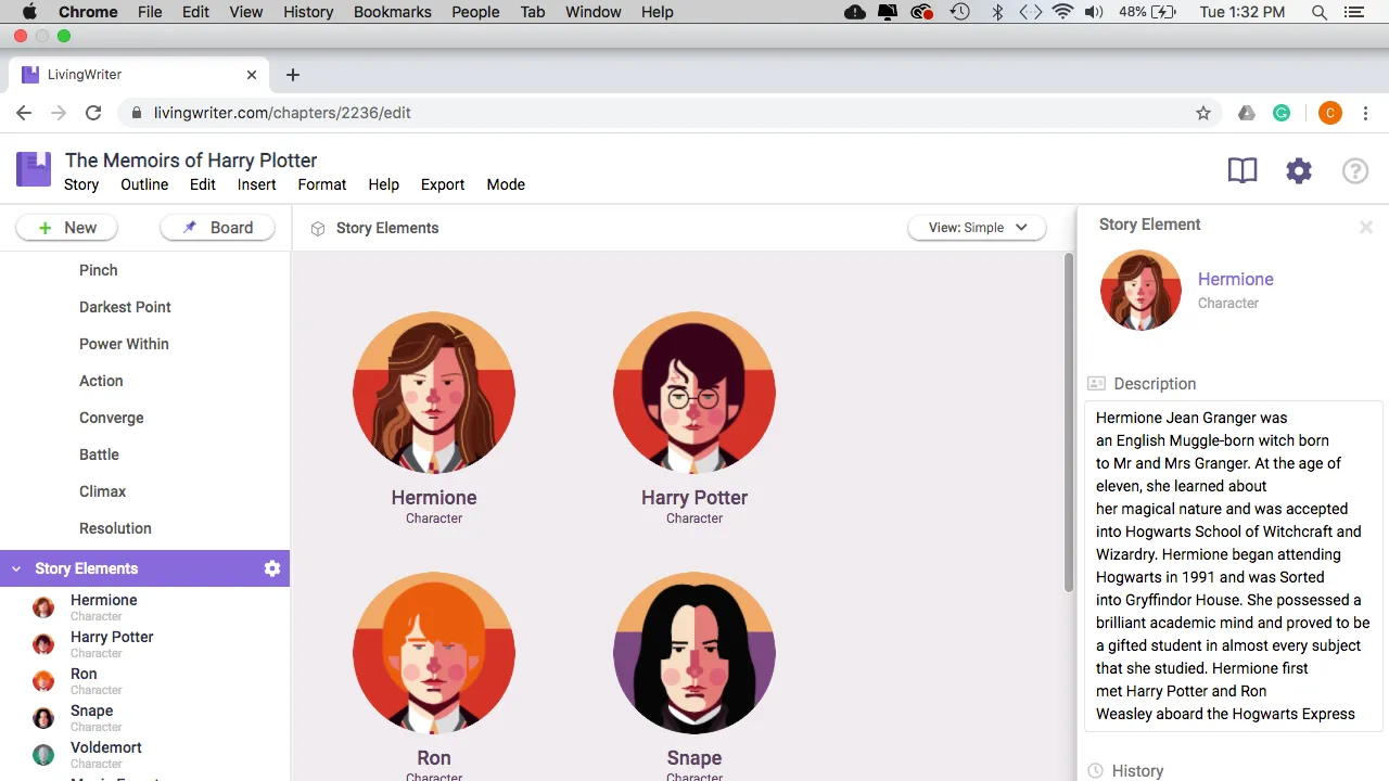 Writer interface in use