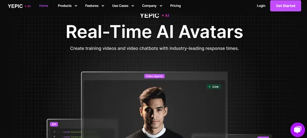 Yepic AI app screen
