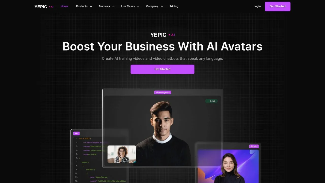Yepic AI interface in use